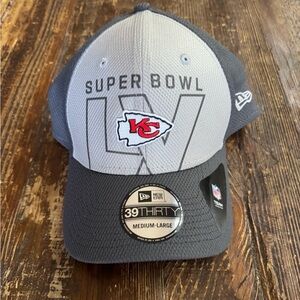 NWT-New Era Gray and Black Super Bowl LV Kansas City Chiefs Cap